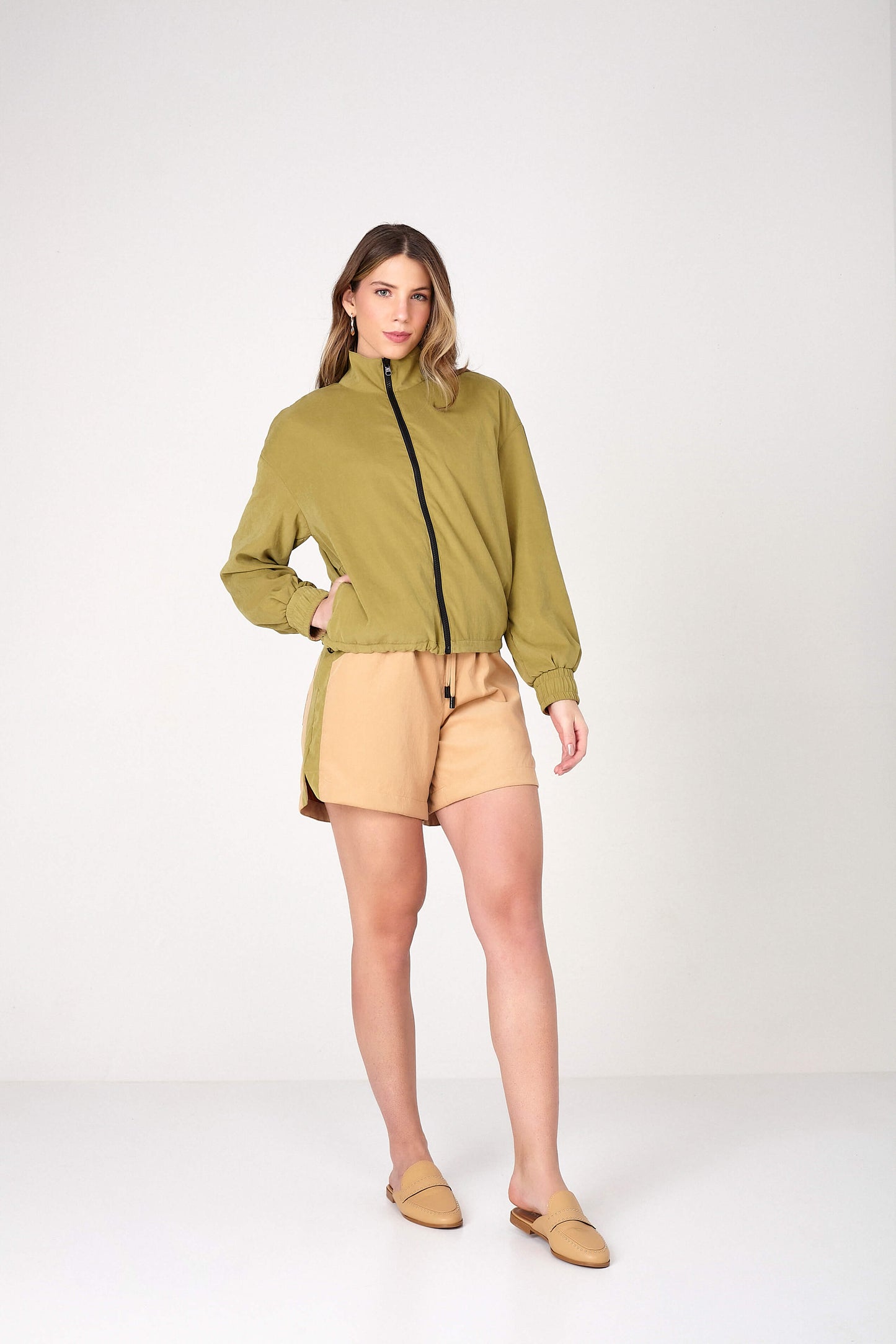 jaqueta tactel bomber dupla face bicolor