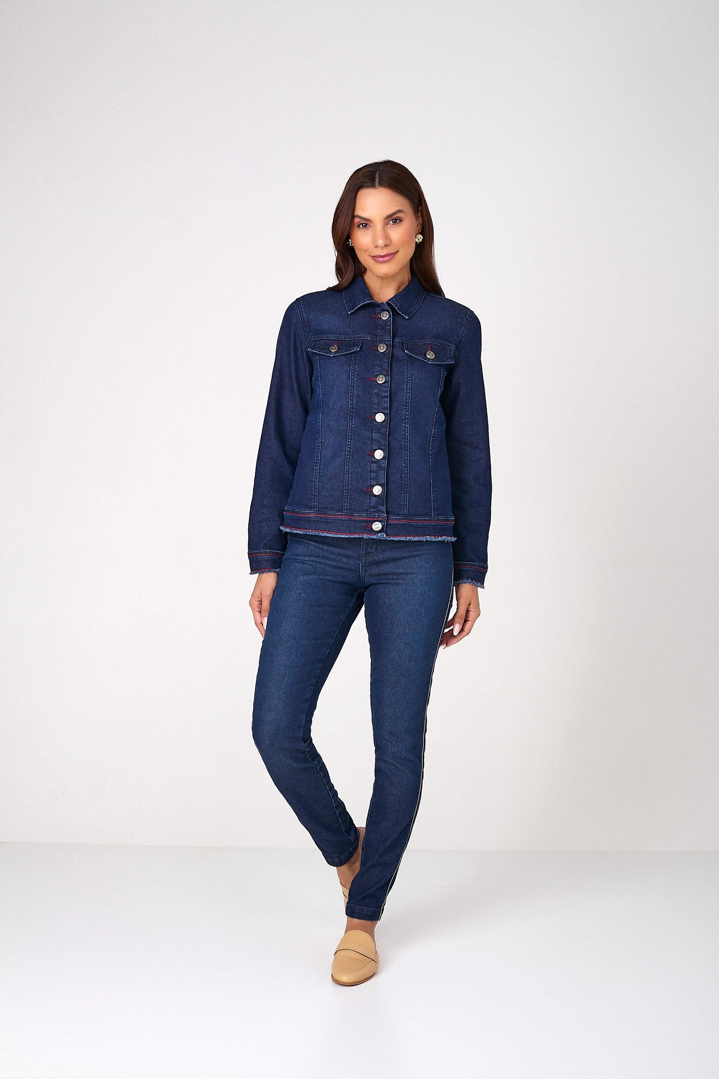 jaqueta jeans tradicional navy