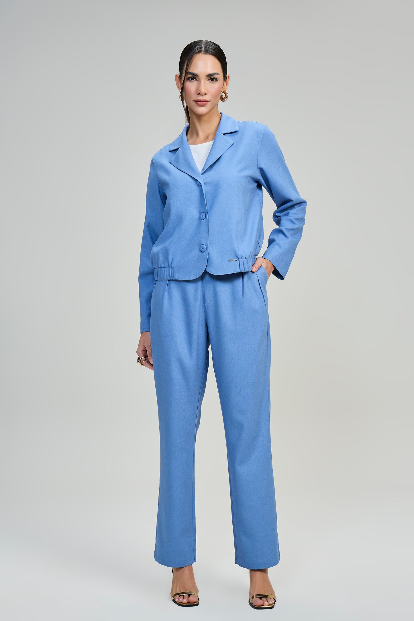 jaqueta viscose manga longa cós de elástico