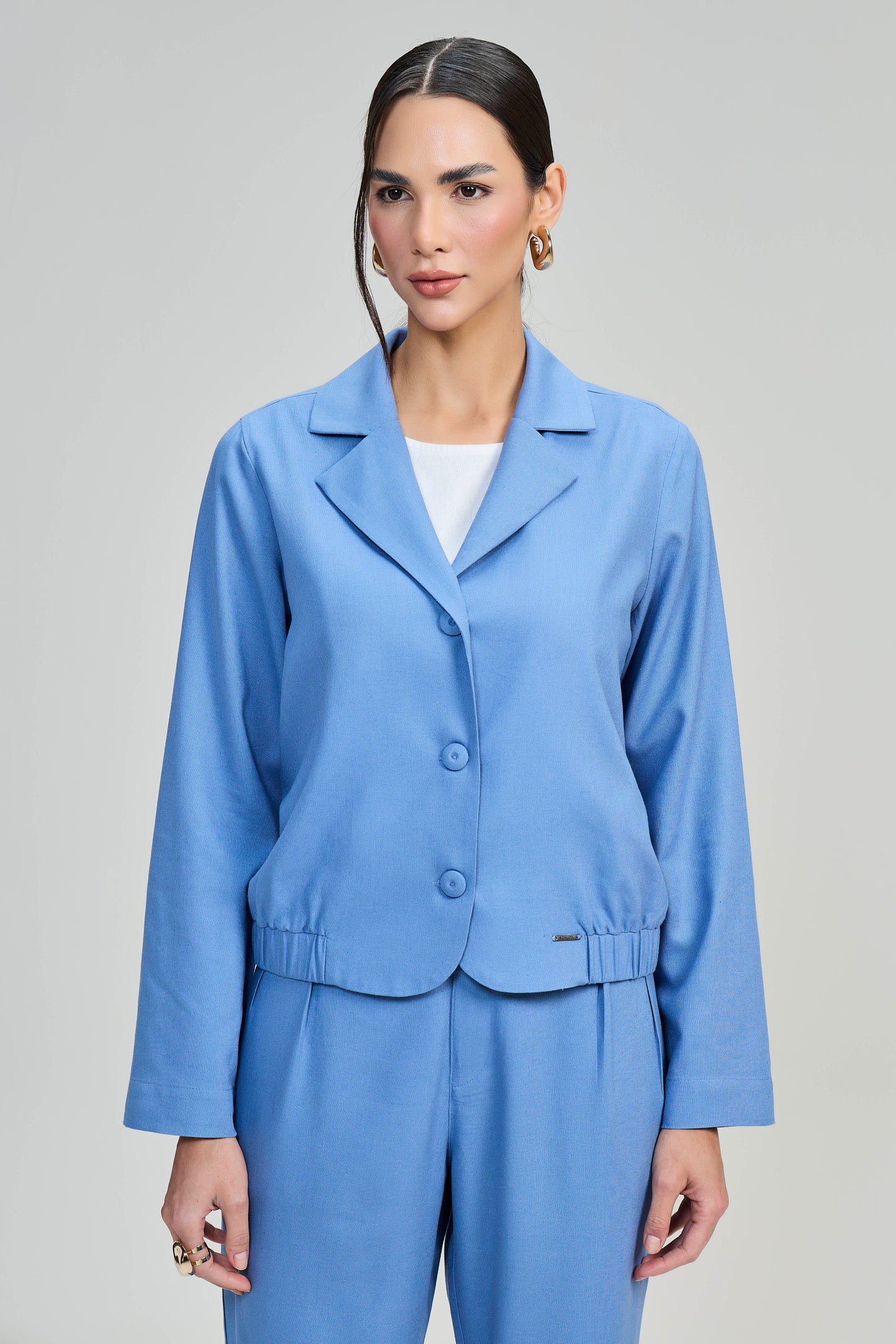 jaqueta viscose manga longa cós de elástico