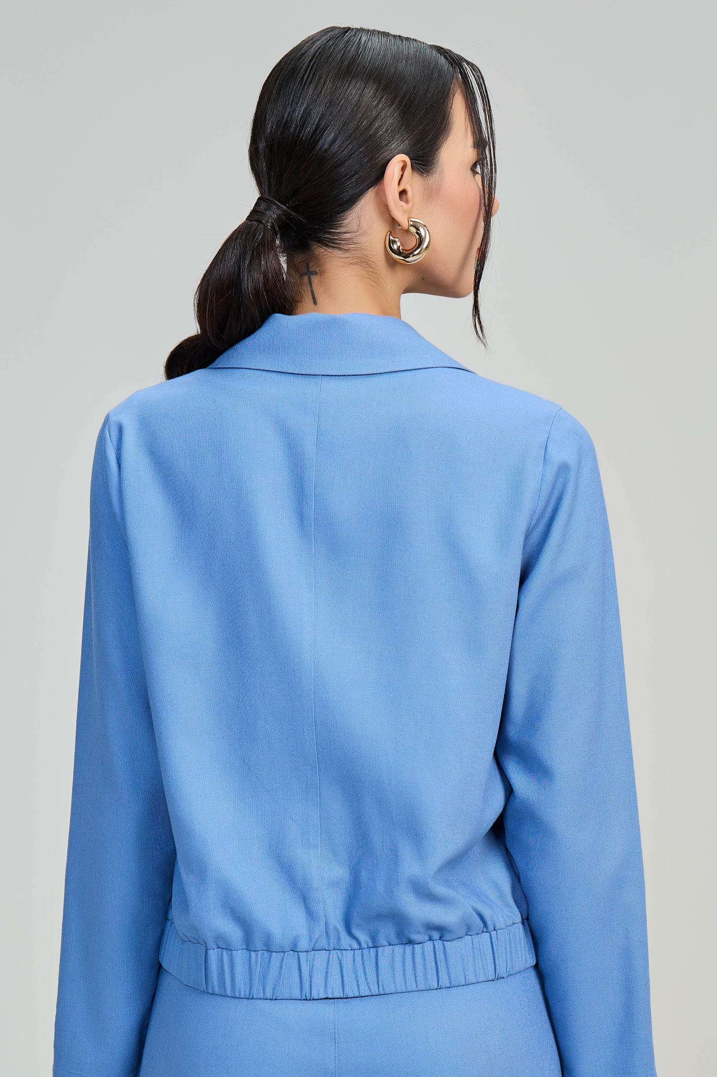 jaqueta viscose manga longa cós de elástico