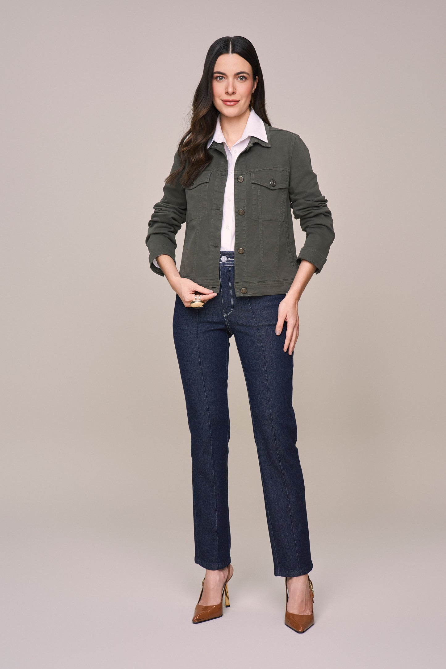 jaqueta malha color manga longa tradicional com bolsos