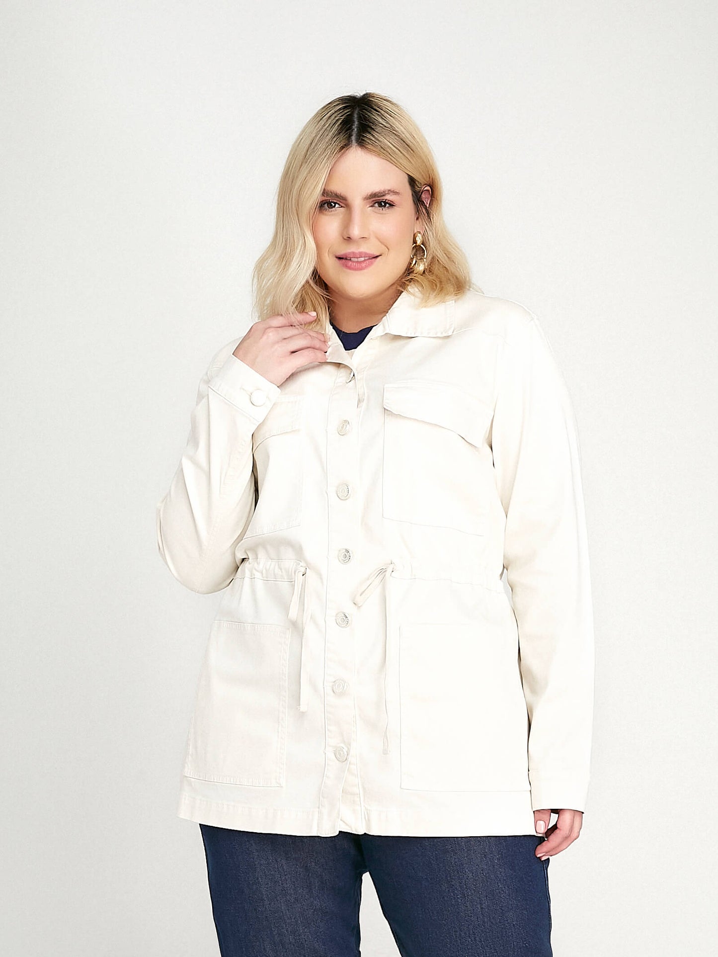parka sarja com bolso sobreposto