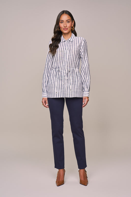 parka algodão manga longa listrada com amarração