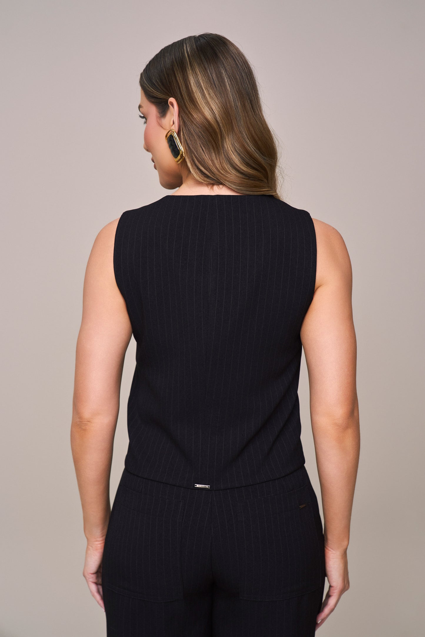 colete crepe alfaiataria risca de giz