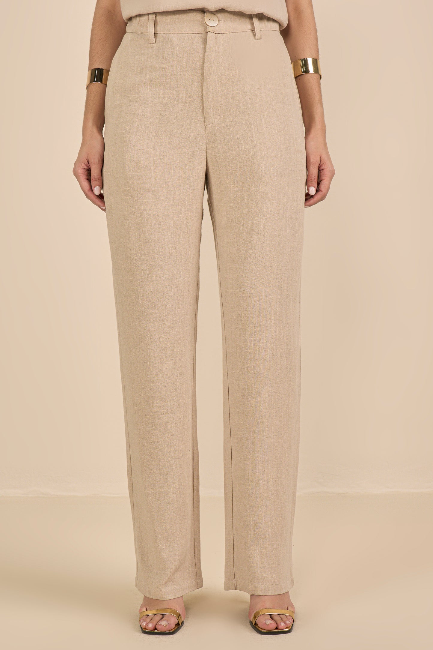 conjunto viscose blusa decote v e calça reta cós de elástico