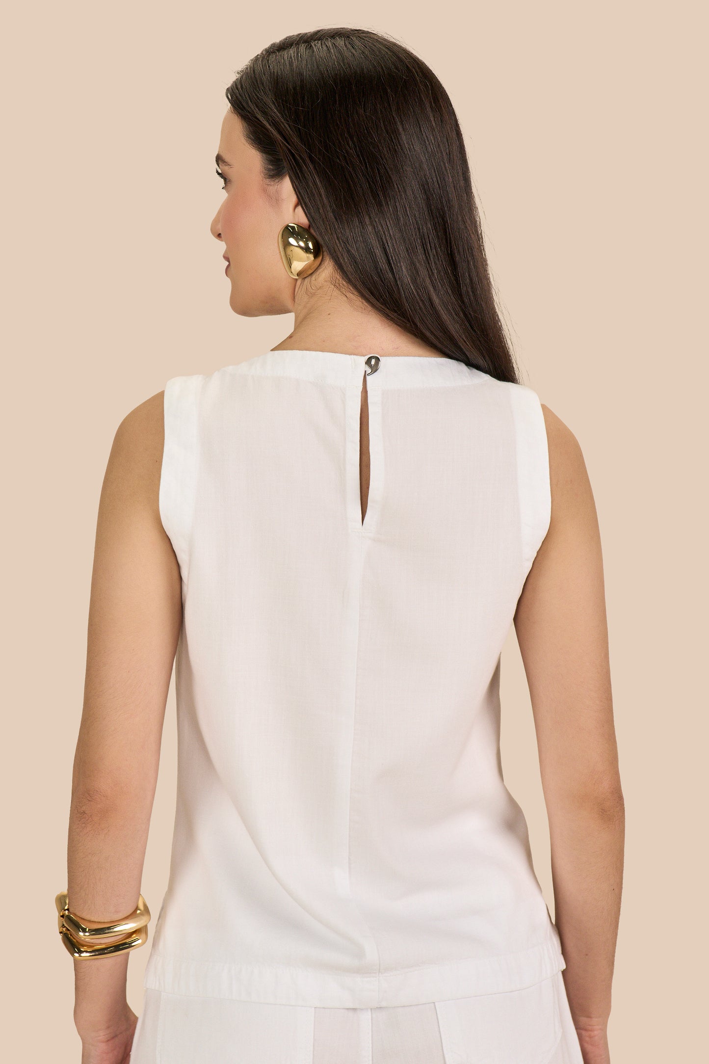 conjunto sarja regata alça larga e bermuda midi com cós de elástico
