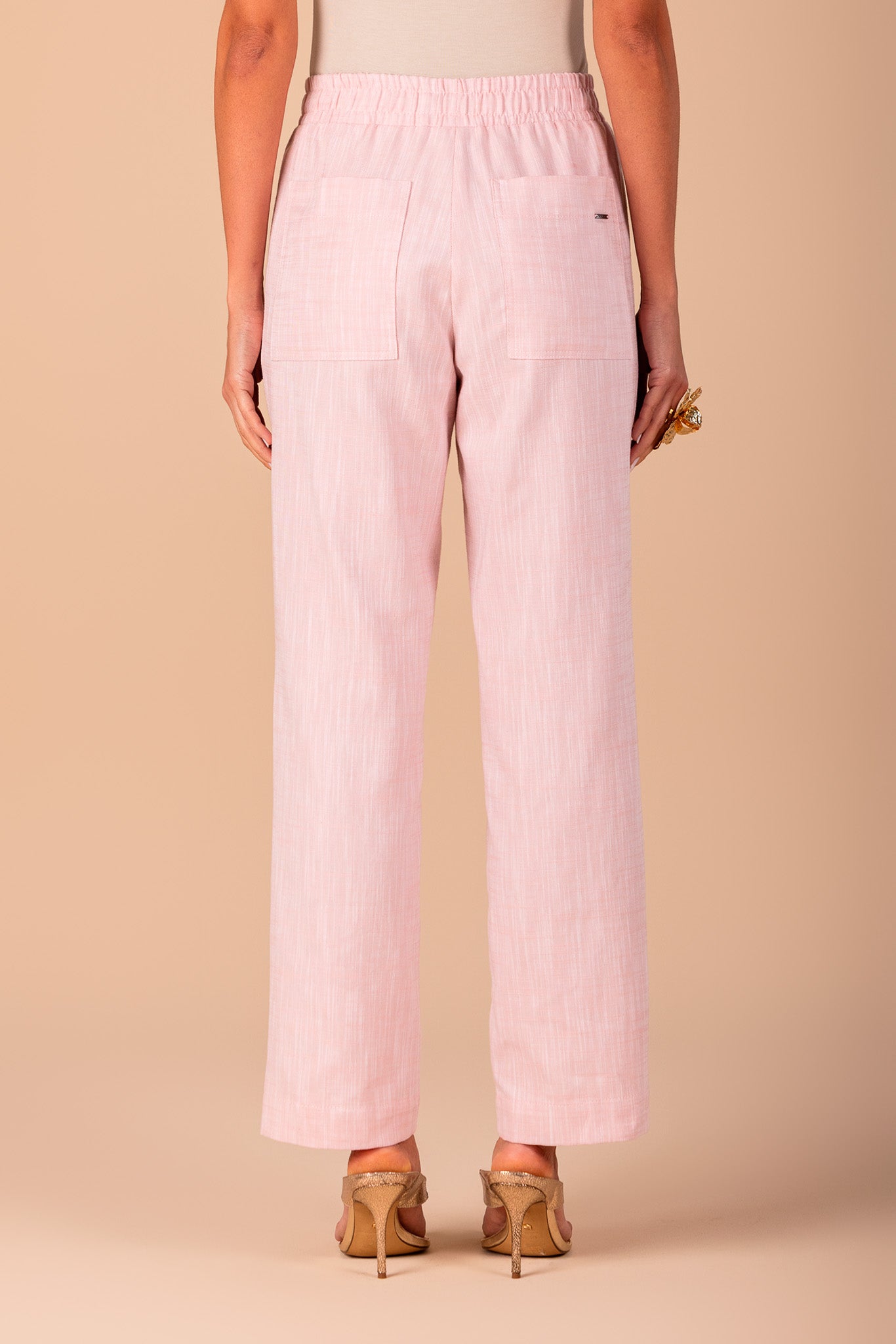 conjunto algodão regata alça larga e calça reta com elástico