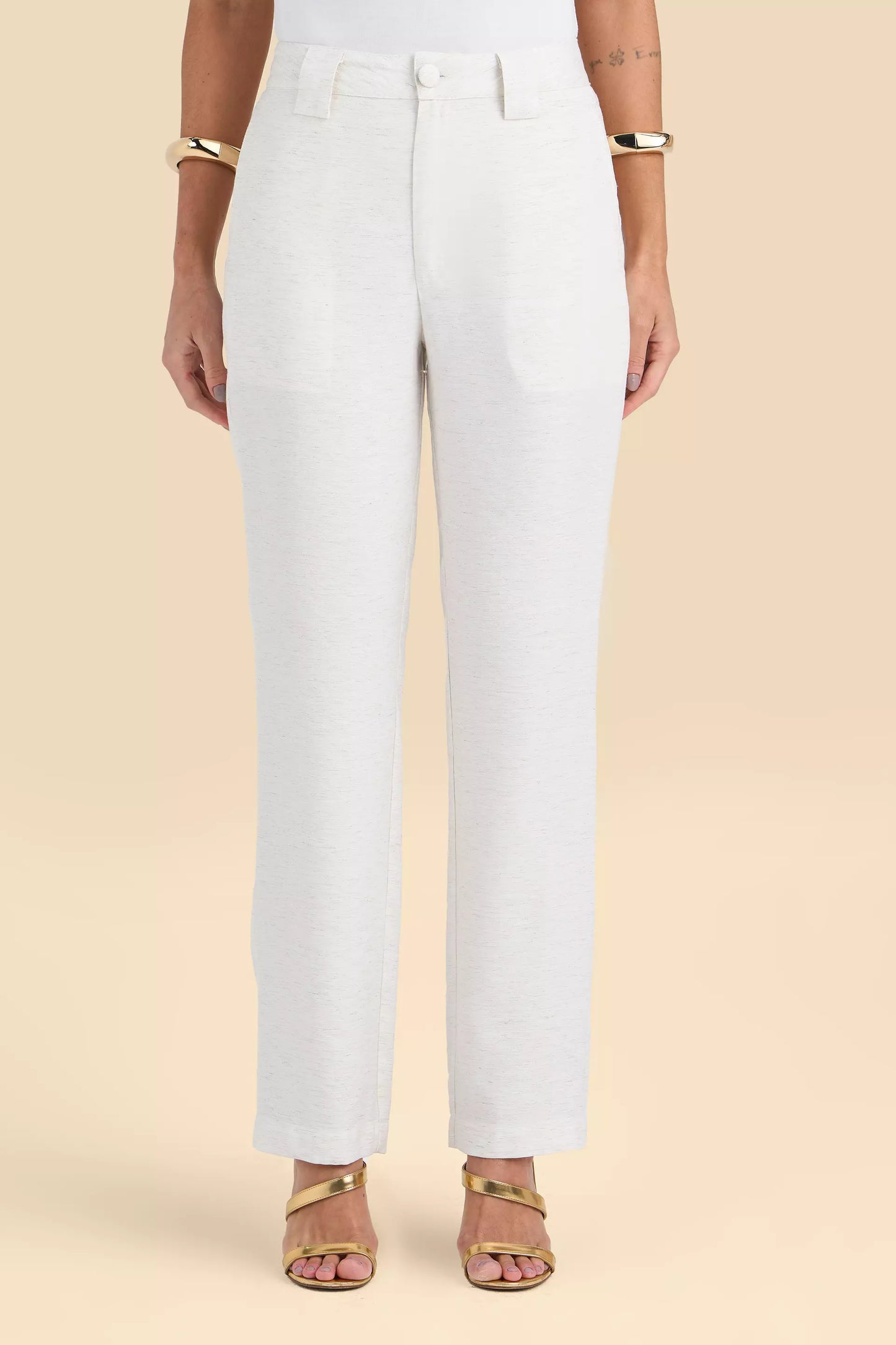 conjunto viscose colete e calça reta com lapelas
