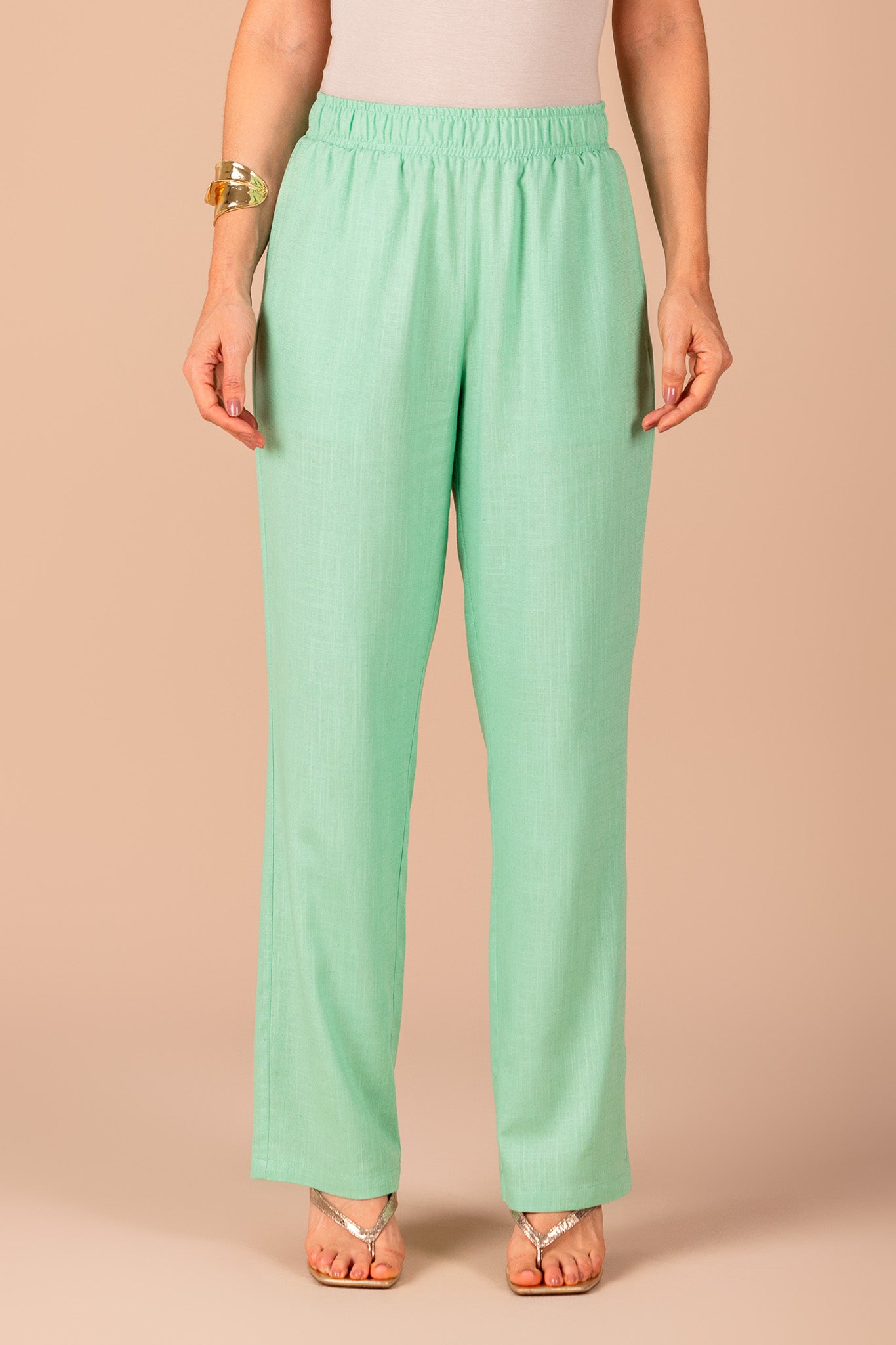 conjunto viscose camisa manga curta e calça reta cós de elástico