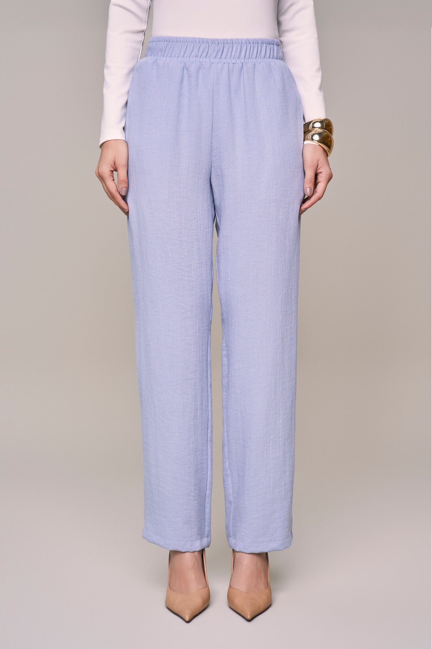 conjunto viscose blusa manga 3/4 e calça reta com intermediária