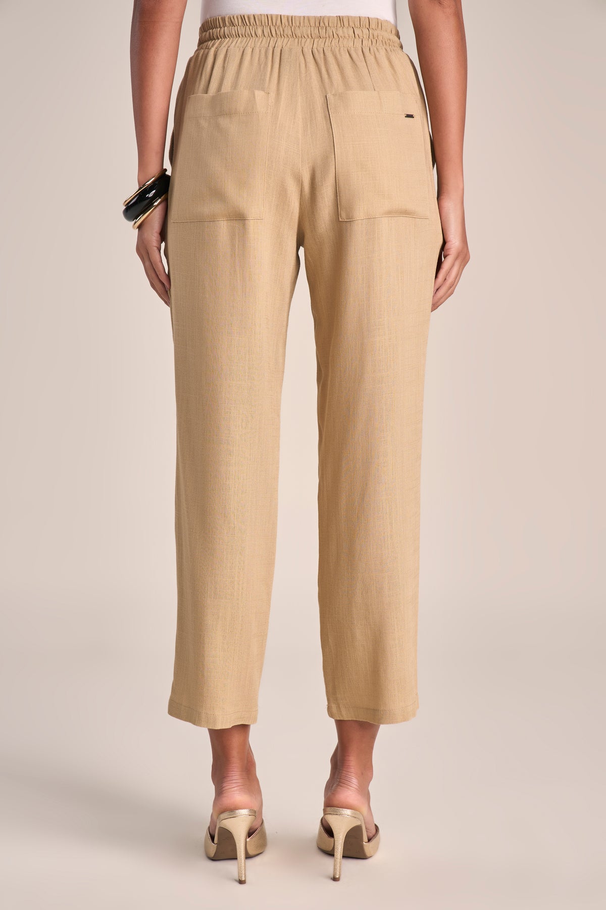 Conjunto Viscose Regata com Botões e Calça Pantcropped Cós de Elástico
