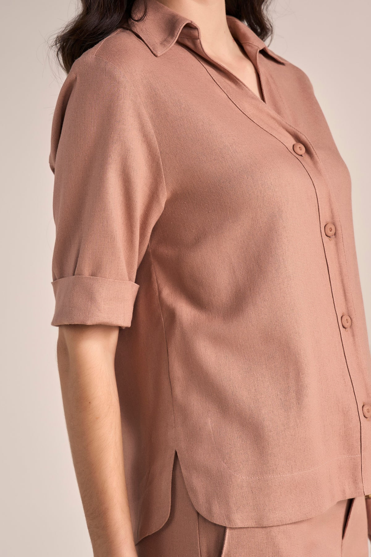 conjunto viscose camisa manga curta e calça reta com cós ajustável